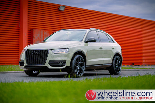 Beige Audi Q3 1-Piece VS HF-51 Piano Black 240803