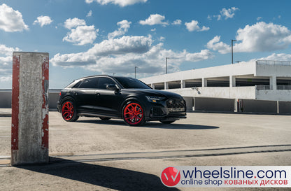 Black Audi Q8 1-Piece VS EVO-31  Brushed Red 240823