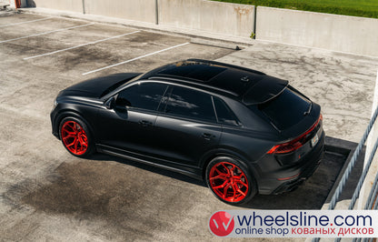 Black Audi Q8 1-Piece VS EVO-31  Brushed Red 240823