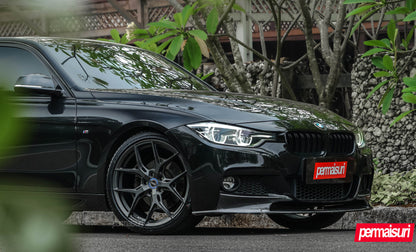 Black BMW 3-Series 1-Piece VS HF-51 Matte Gunmetal  240801