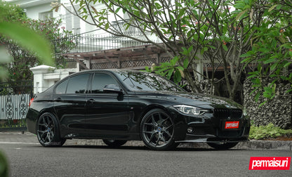 Black BMW 3-Series 1-Piece VS HF-51 Matte Gunmetal  240801