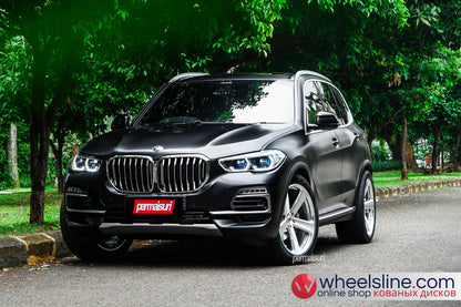 Black BMW X5 1-Piece VS CG-2101 Polished Silver With Brushed Face  240820