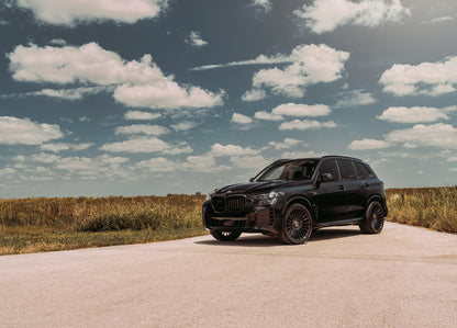 Black BMW X5 1-Piece VS HF-81 Matte Black Cap-B  240807