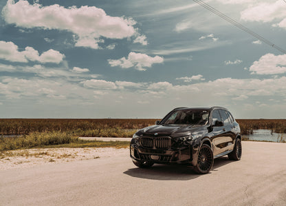 Black BMW X5 1-Piece VS HF-81 Matte Black Cap-B  240807