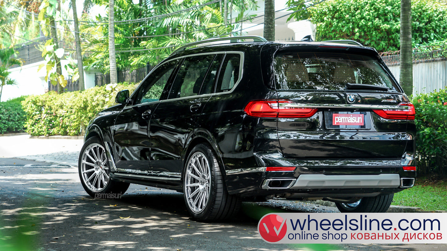 Black BMW X7 1-Piece VS GNS-31 Polished Silver With Brushed Face  240821