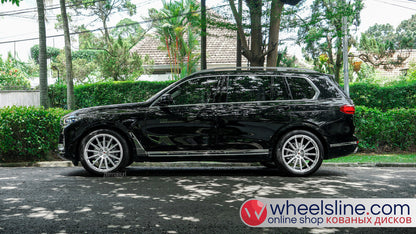 Black BMW X7 1-Piece VS GNS-31 Polished Silver With Brushed Face  240821