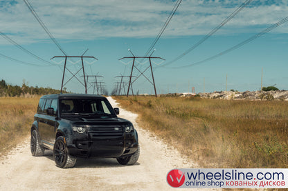 Black Land Rover Defender 1-Piece VS HF-31  Gloss Black With Brushed Face And Machined Windows 240924