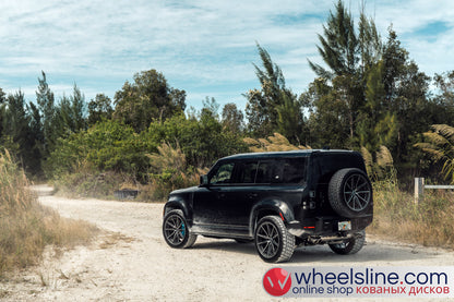 Black Land Rover Defender 1-Piece VS HF-31  Gloss Black With Brushed Face And Machined Windows 240924