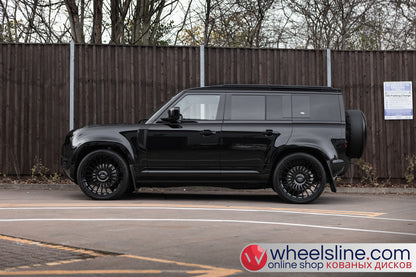 Black Land Rover Defender 1-Piece VS HF-81 Gloss Black Cap-B 240922