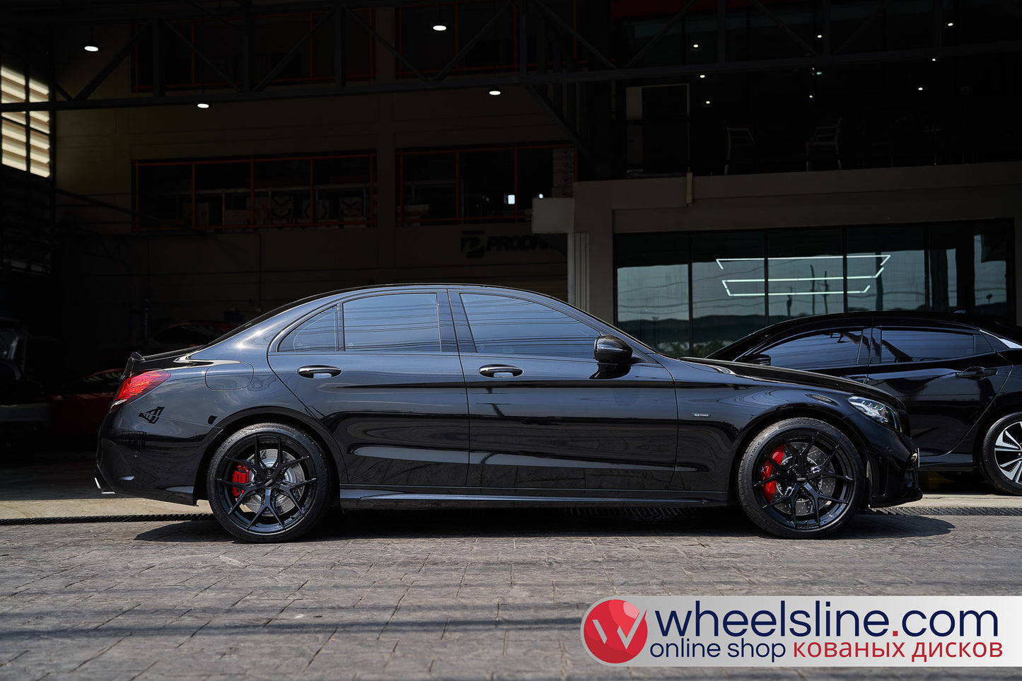 Black Mercedes C 1-Piece VS HF-51 Gloss Black  240802