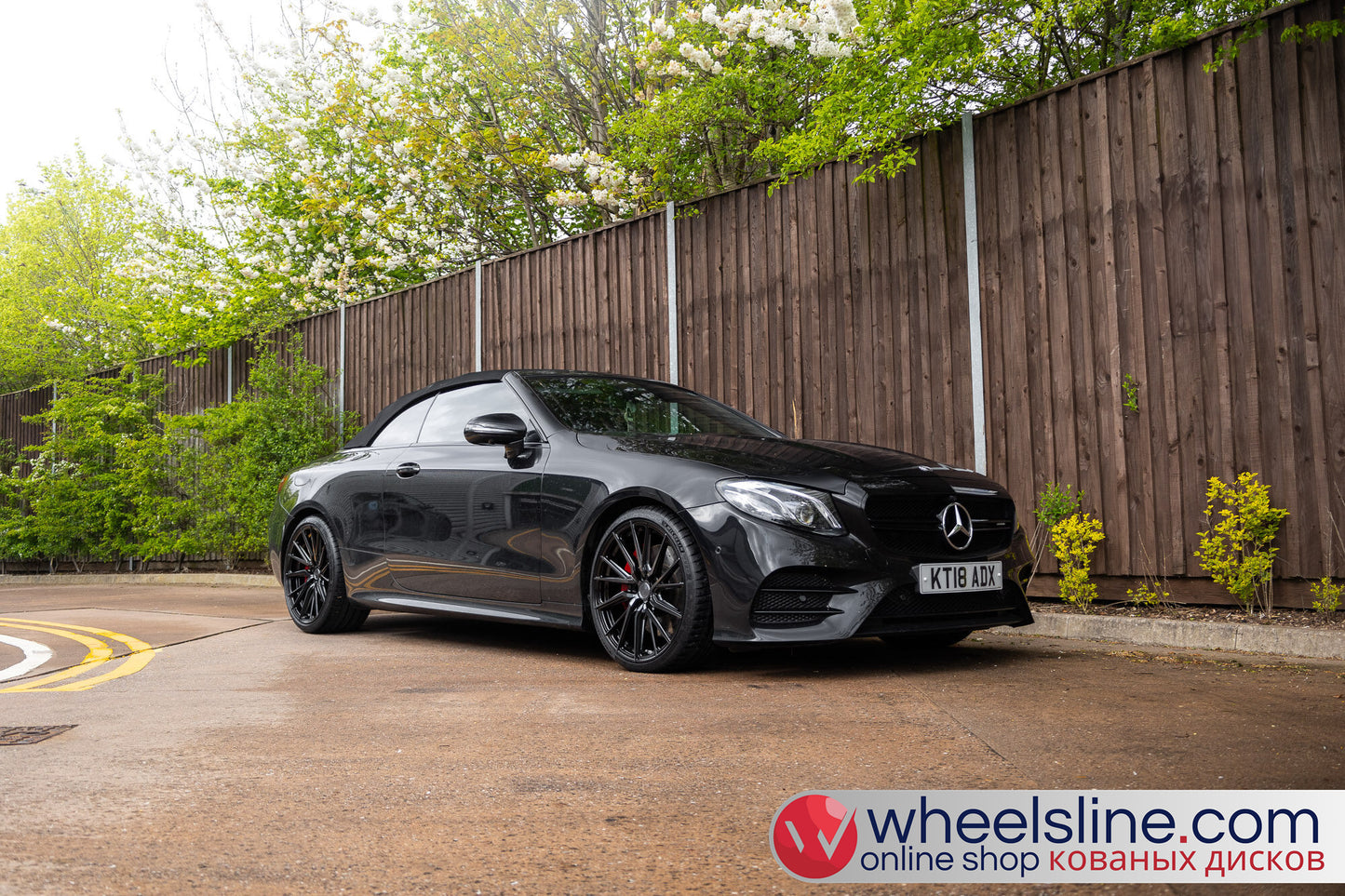 Black Mercedes E 1-Piece VS HF-4T1 Gloss Black With Polished Gunmetal Face 240803