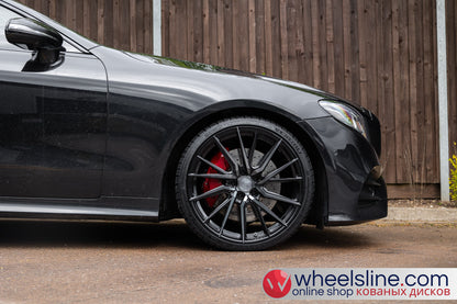 Black Mercedes E 1-Piece VS HF-4T1 Gloss Black With Polished Gunmetal Face 240803