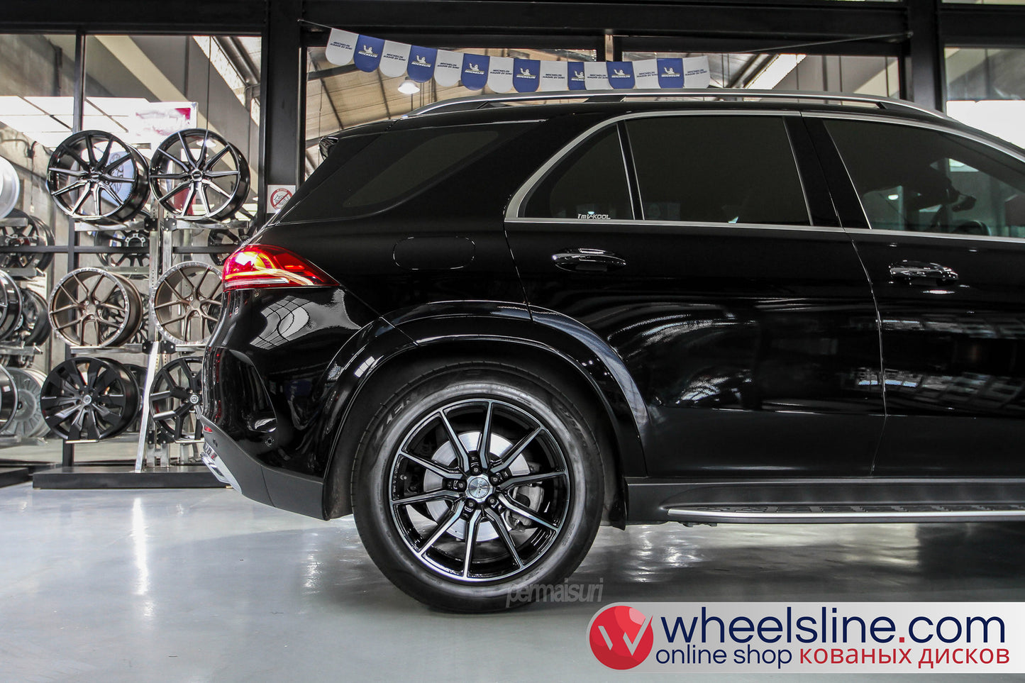 Black Mercedes GLE 1-Piece VS HF-31 Gloss Black With Polished Face 240802