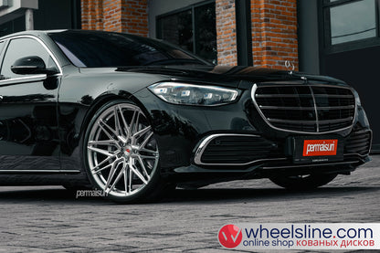 Black Mercedes S 1-Piece VS EVO-5R1 Polished Silver With Brushed Face 240813