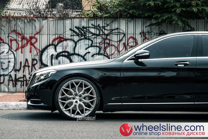 Black Mercedes S 1-Piece VS HF-21 Brushed Silver 240813