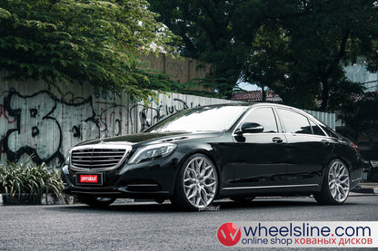 Black Mercedes S 1-Piece VS HF-21 Gloss Black With Brushed Face And Polished Windows  240802