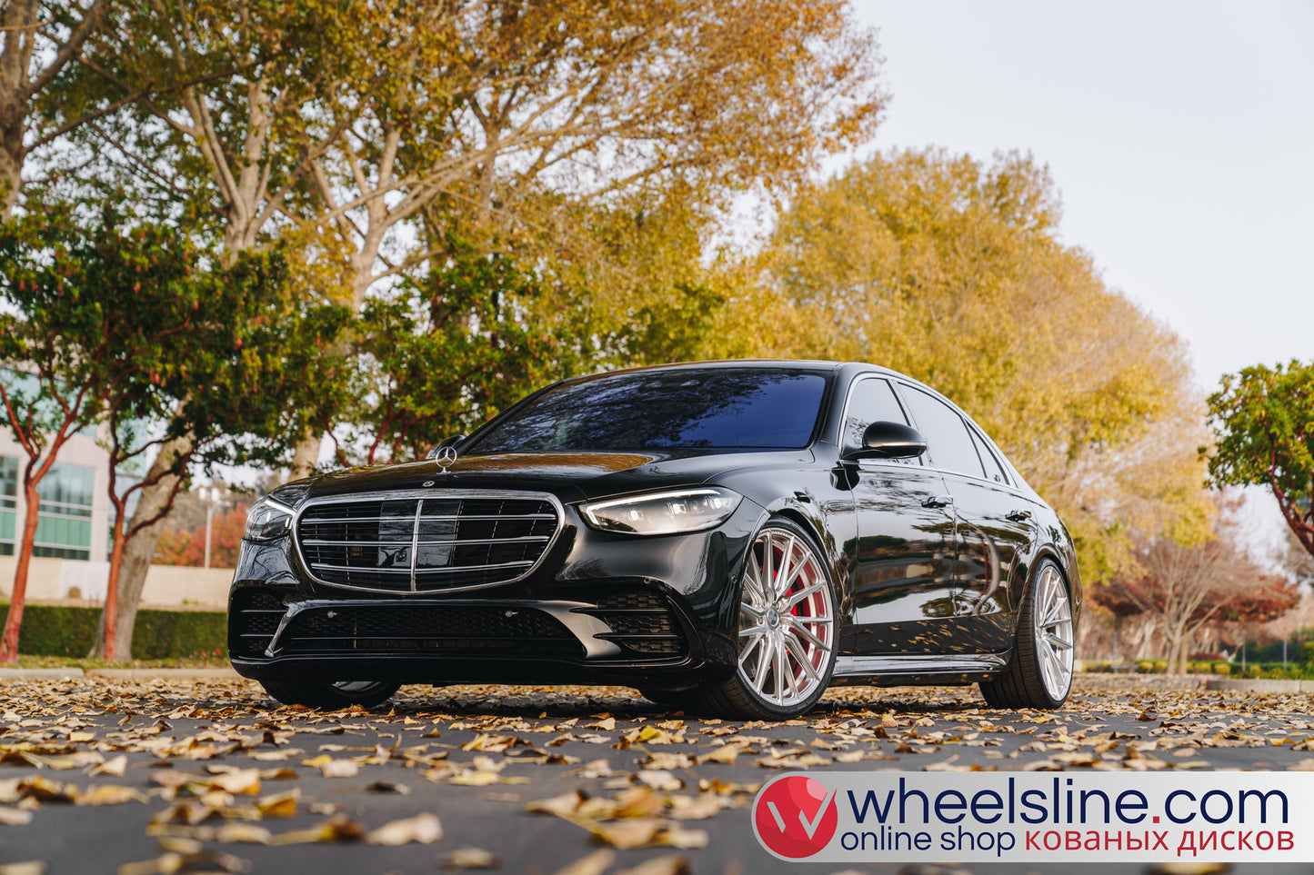 Black Mercedes S 1-Piece VS HF-4T1 Matte Silver With Polised Face 240813