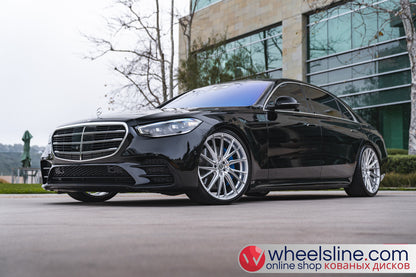 Black Mercedes S 1-Piece VS HF-4T1 Matte Silver With Polised Face 240813