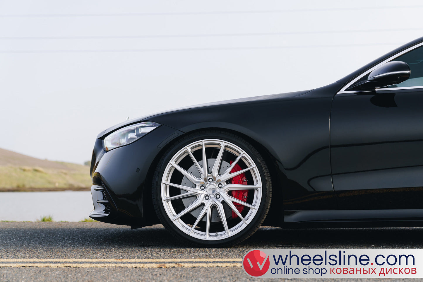 Black Mercedes S 1-Piece VS HF-4T1 Matte Silver With Polised Face 240813