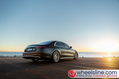 Black Mercedes S 1-Piece VS S17-131 Brushed Silver Cap-B 240812