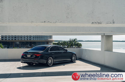 Black Mercedes S 1-Piece VS S17-161 Polished Silver With Brushed Face Cap-B 240802