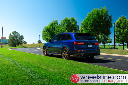 Blue  Audi Q7 1-Piece VS HF-51 BBS Gold 240903