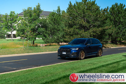 Blue  Audi Q7 1-Piece VS HF-51 BBS Gold 240903