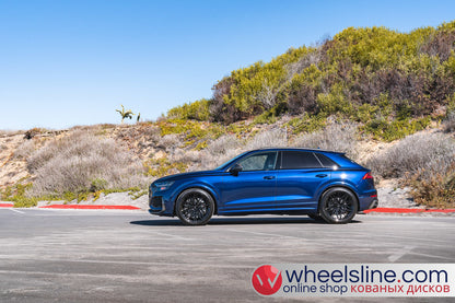 Blue  Audi Q8 1-Piece VS HF-71 Piano Black 240903