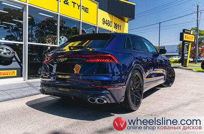 Blue  Audi Q8 1-Piece VS HF-71 Piano Black 240903