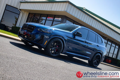 Blue BMW X3 1-Piece VS HF-51 Matte Black  240807