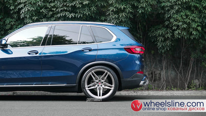 Blue BMW X5 1-Piece VS EVO-1R1 Matte Brushed Silver  240820