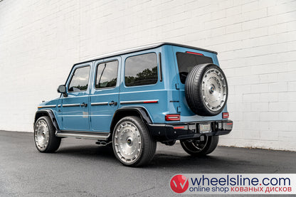 Blue Mercedes G 1-Piece VS LC3-111 Brushed Silver Cap-B 240808