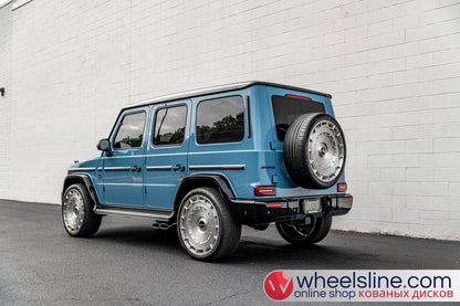 Blue Mercedes G 1-Piece VS LC3-111 Brushed Silver Cap-B 240808