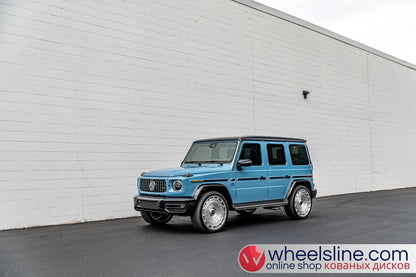 Blue Mercedes G 1-Piece VS LC3-111 Brushed Silver Cap-B 240808