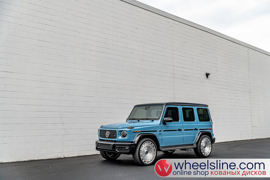 Blue Mercedes G 1-Piece VS LC3-111 Brushed Silver Cap-B 240808