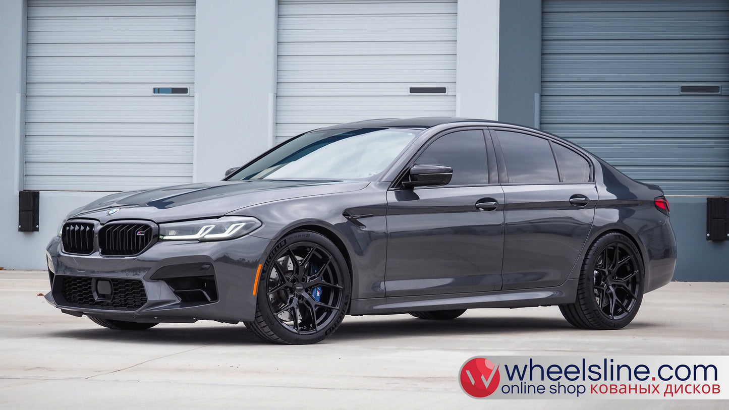 Gray BMW 5-Series 1-Piece VS HF-51 Gloss Black  240802