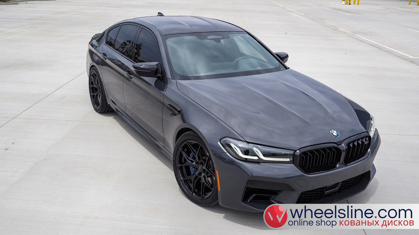 Gray BMW 5-Series 1-Piece VS HF-51 Gloss Black  240802