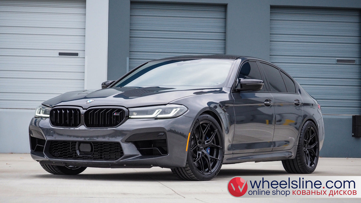 Gray BMW 5-Series 1-Piece VS HF-51 Gloss Black  240802