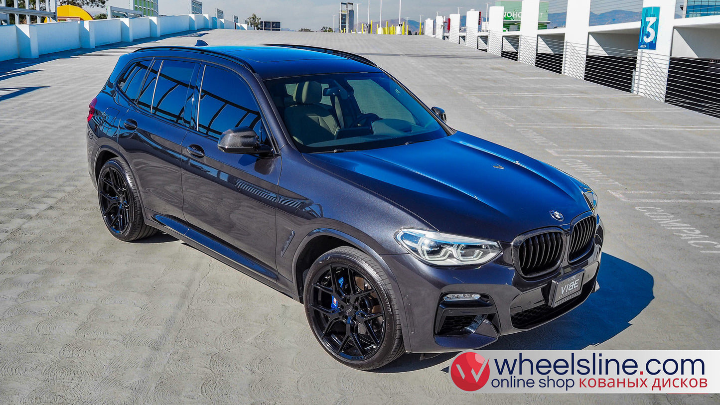 Gray BMW X3 1-Piece VS HF-51 Gloss Black  240807