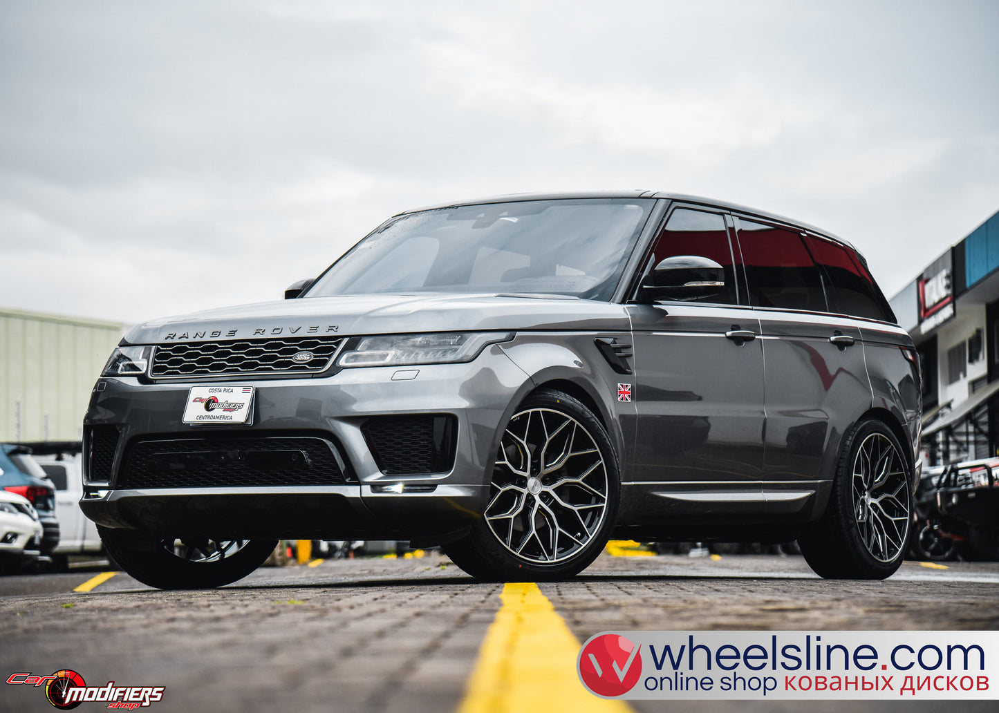 Gray Land Rover Range Rover 1-Piece VS HF-21 Gloss Black With Machined Face 240924