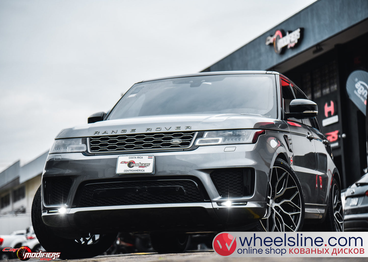 Gray Land Rover Range Rover 1-Piece VS HF-21 Gloss Black With Machined Face 240924