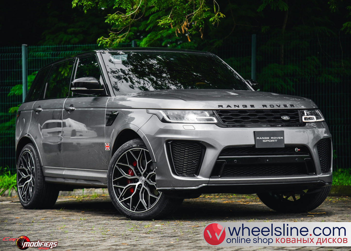 Gray Land Rover Range Rover 1-Piece VS HF-21 Gloss Black With Machined Face 240924