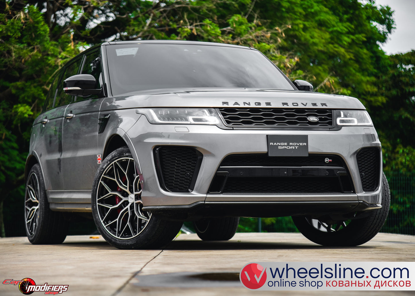 Gray Land Rover Range Rover 1-Piece VS HF-21 Gloss Black With Machined Face 240924