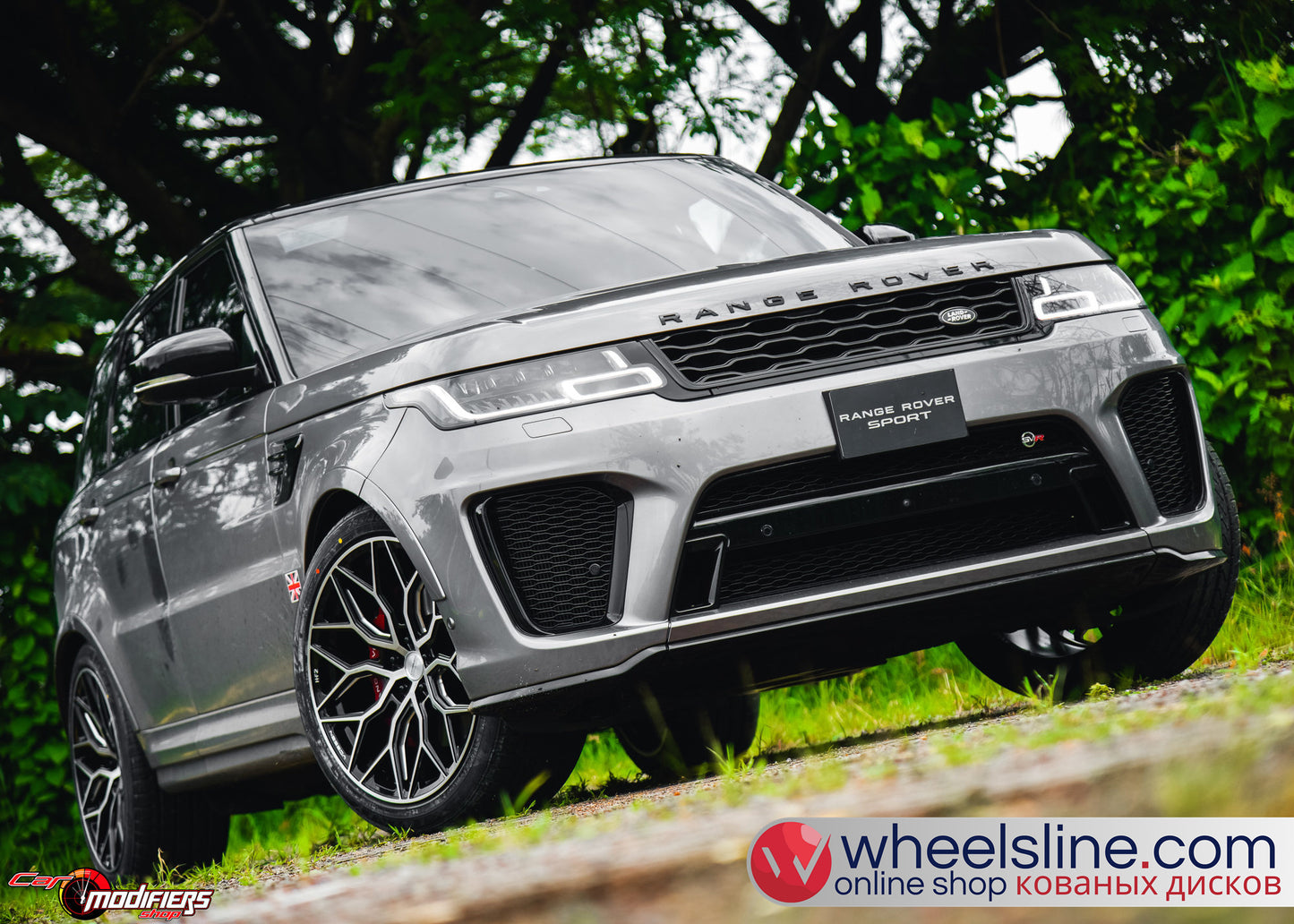 Gray Land Rover Range Rover 1-Piece VS HF-21 Gloss Black With Machined Face 240924