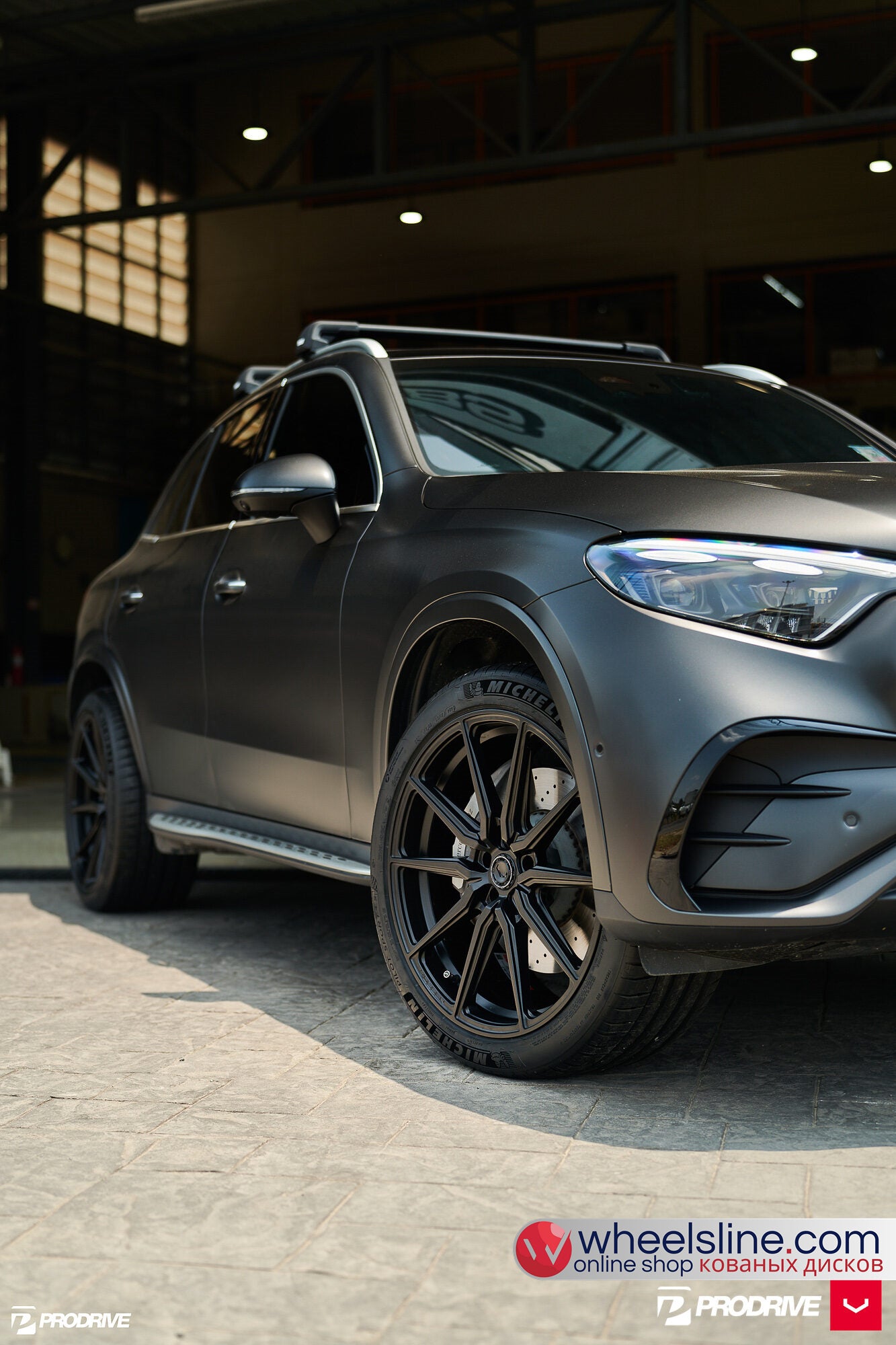 Gray Mercedes GLC 1-Piece VS HF-31 Matte Black Cap-C 240802