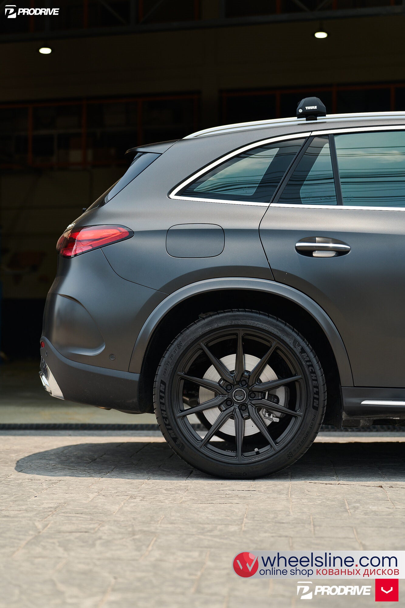 Gray Mercedes GLC 1-Piece VS HF-31 Matte Black Cap-C 240802