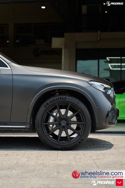 Gray Mercedes GLC 1-Piece VS HF-31 Matte Black Cap-C 240802