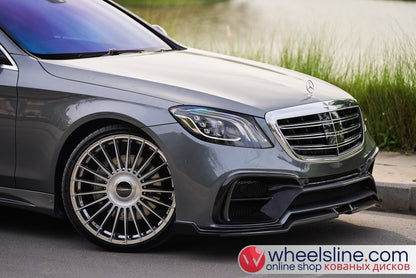 Gray Mercedes S 1-Piece VS-HF-81 Polished Silver With Brushed Face Cap-B 240815