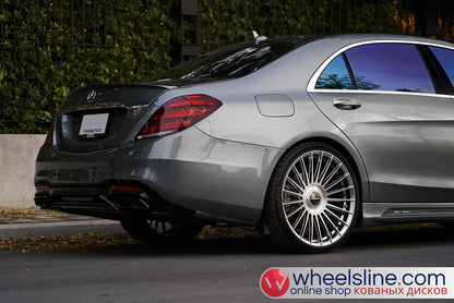 Gray Mercedes S 1-Piece VS-HF-81 Polished Silver With Brushed Face Cap-B 240815