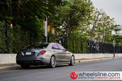 Gray Mercedes S 1-Piece VS-HF-81 Polished Silver With Brushed Face Cap-B 240815